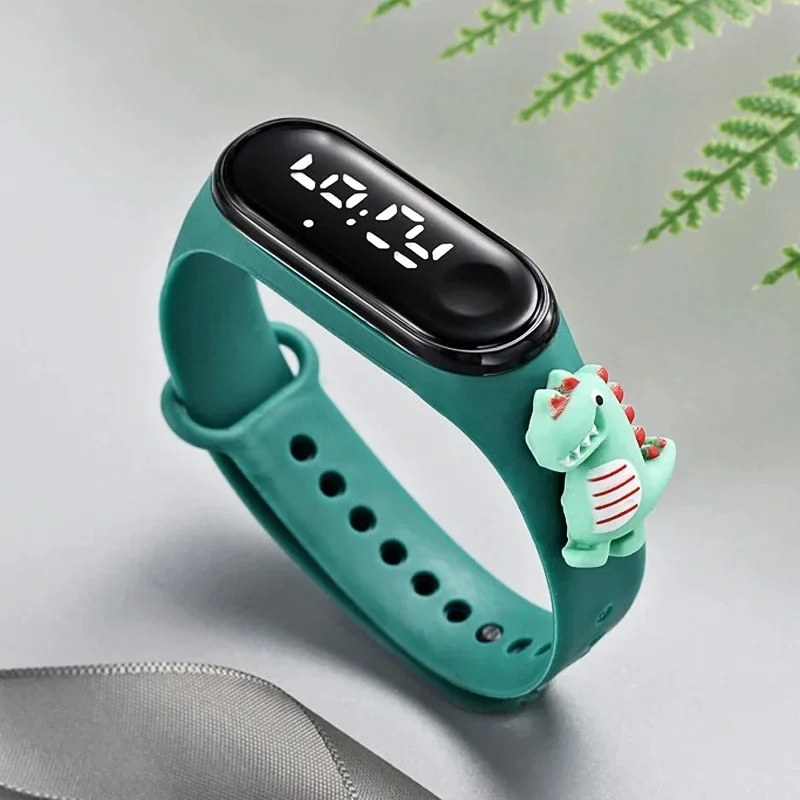 Cartoon Dinosaur Toys Children LED Smart Watch Waterproof Outdoor Sports Clock Kids Electronic Watches Baby Learn Time Bracelet