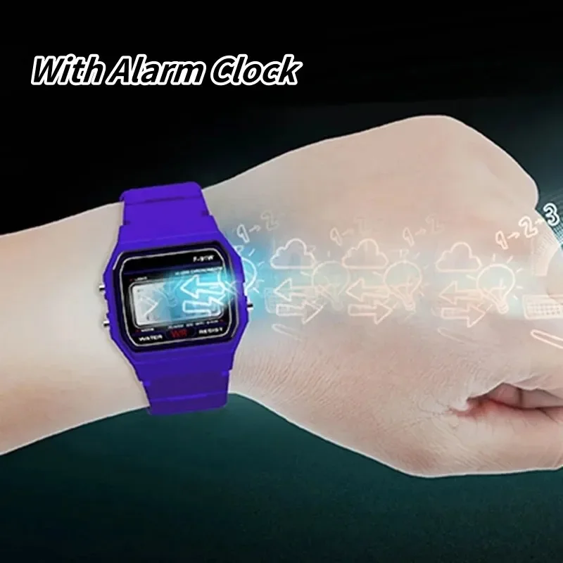 Sport LED Digital Watches for Men Women Kids Fashion Small Square Dial Children Electronic Watch Casual Silicone Band Mens Watch