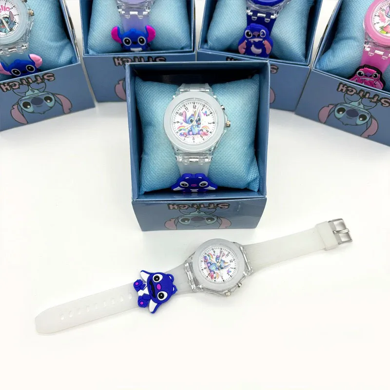 New Stitch Children Watches Silicone Strap Quartz Kids Watch Flash Light Children Watch Birthday Gift Childrens Watch Casual ﻿