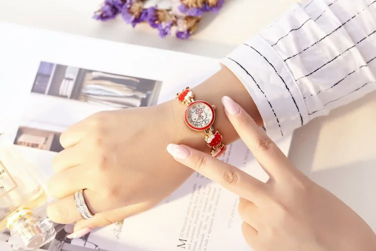 women Watch Hello Kitty Watch Female Student Sweet Bow Girl friends Gift High quality women's quartz watches