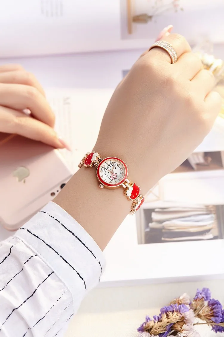 women Watch Hello Kitty Watch Female Student Sweet Bow Girl friends Gift High quality women's quartz watches