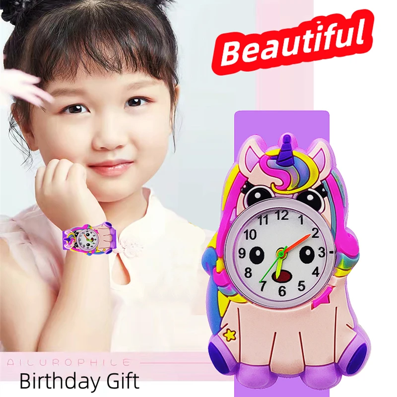 Kindergarten Party Event Gifts 1-15 Years Old Children Watches Baby Learn Time Toy Cartoon Kids Watches for Girls Boys Students
