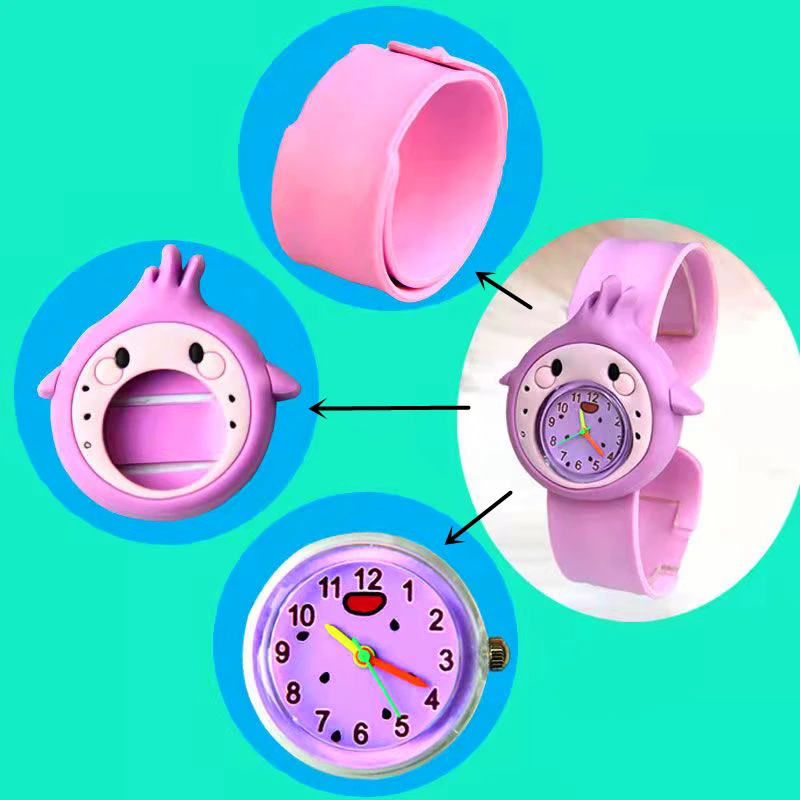 Kindergarten Party Event Gifts 1-15 Years Old Children Watches Baby Learn Time Toy Cartoon Kids Watches for Girls Boys Students