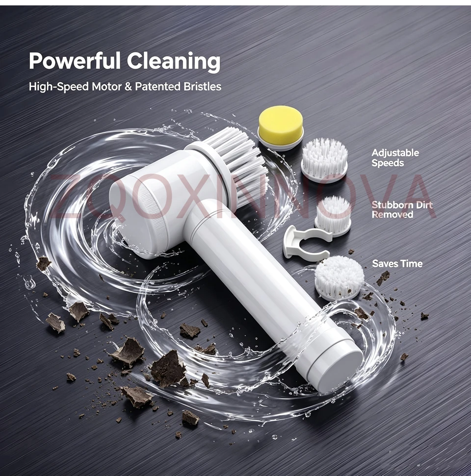Household CordLess Electric Cleaning Brush Kitchen Gadgets Hair Brushes Bathroom Broom Toilet Mops Multifunctional Spin Scrubber