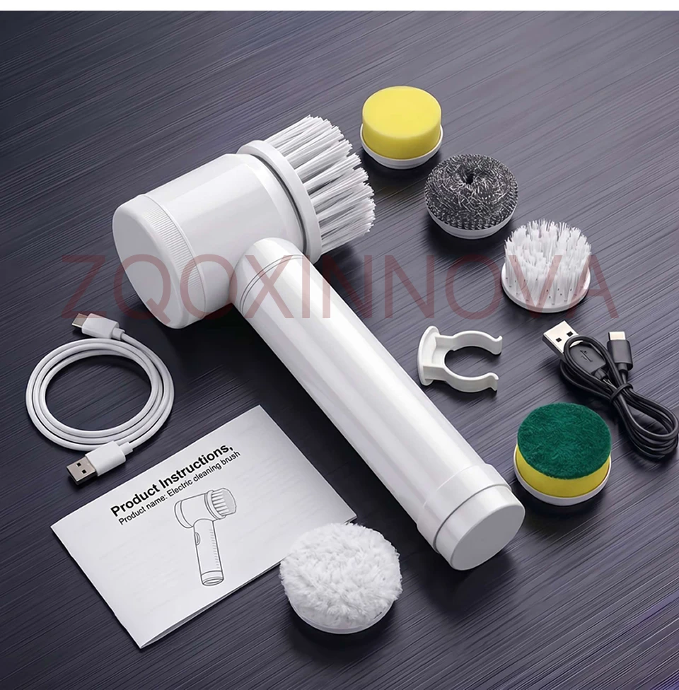 Household CordLess Electric Cleaning Brush Kitchen Gadgets Hair Brushes Bathroom Broom Toilet Mops Multifunctional Spin Scrubber