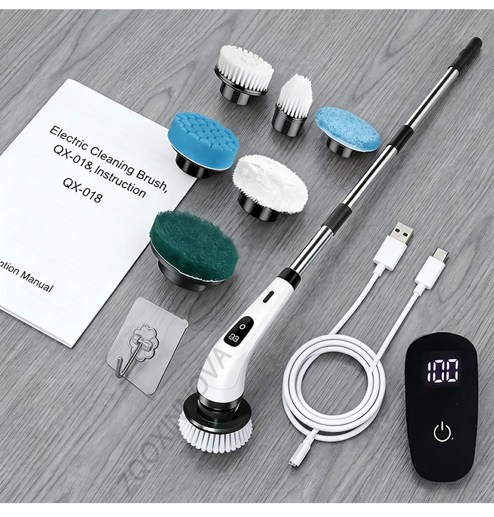 Household CordLess Electric Cleaning Brush Kitchen Gadgets Hair Brushes Bathroom Broom Toilet Mops Multifunctional Spin Scrubber