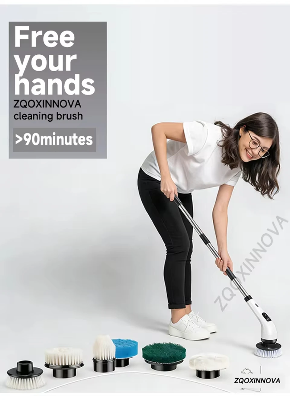 Household CordLess Electric Cleaning Brush Kitchen Gadgets Hair Brushes Bathroom Broom Toilet Mops Multifunctional Spin Scrubber