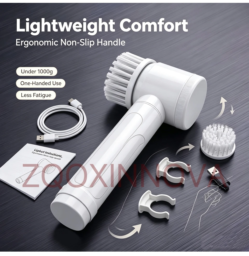 Household CordLess Electric Cleaning Brush Kitchen Gadgets Hair Brushes Bathroom Broom Toilet Mops Multifunctional Spin Scrubber