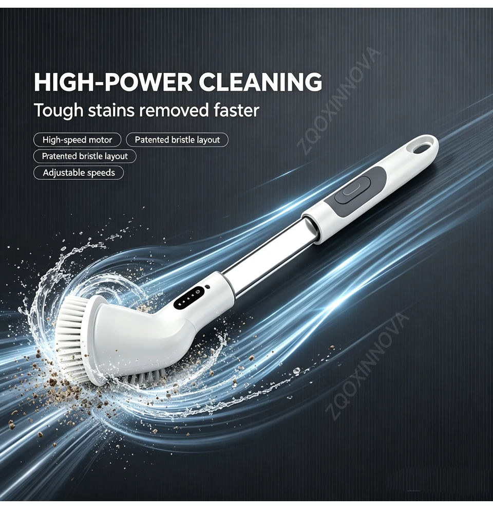 Household CordLess Electric Cleaning Brush Kitchen Gadgets Hair Brushes Bathroom Broom Toilet Mops Multifunctional Spin Scrubber