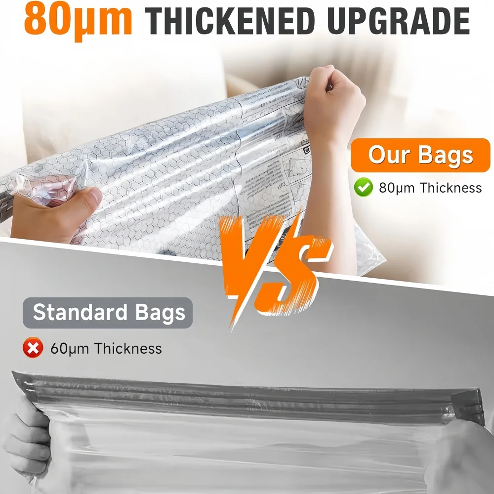 Vacuum Storage Bags for Travel and Home with Electric Pump, 3 Sizes Compression Space Saver Packing Bags for Luggage Suitcase