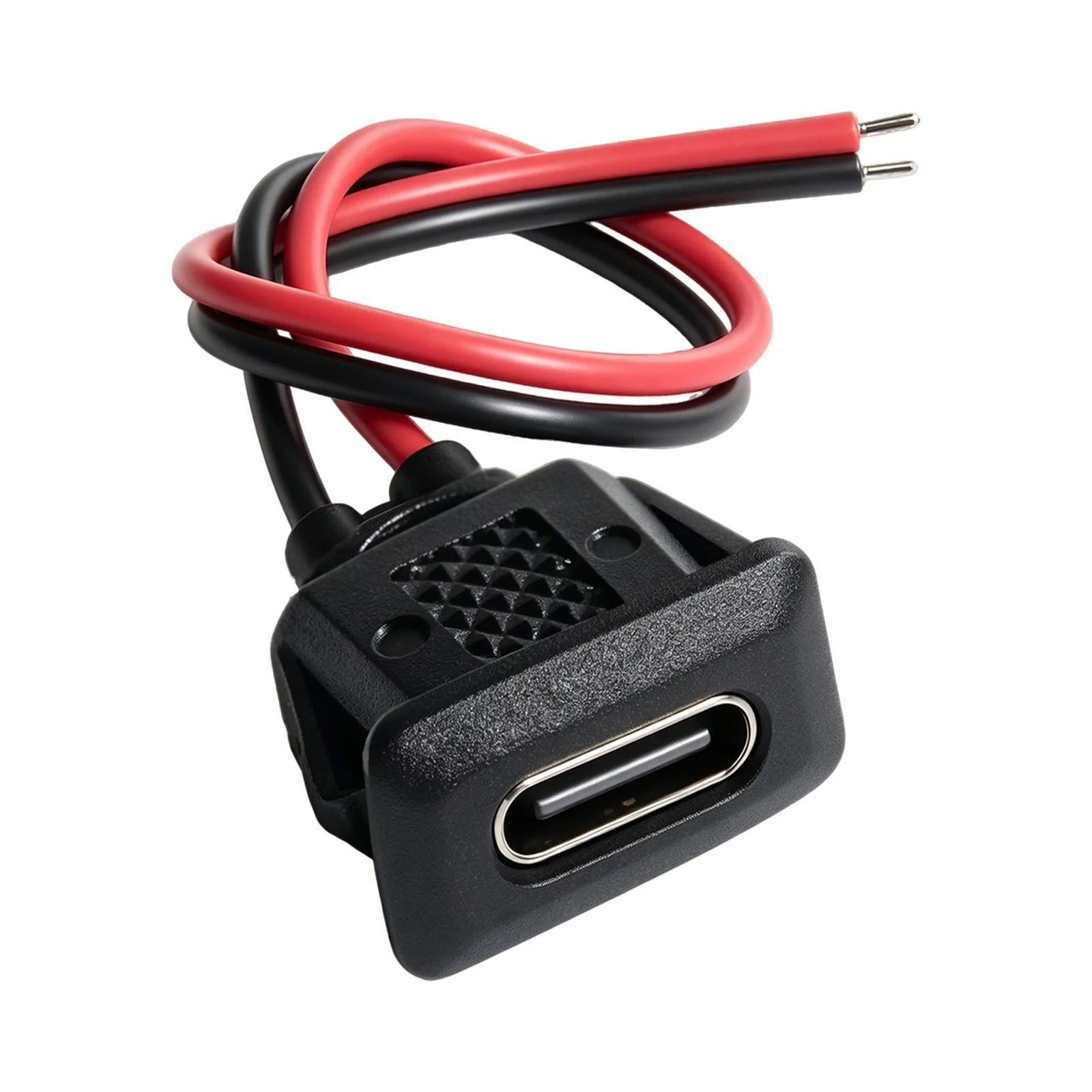 20PCS Type-C Female Chassis 2 Pin Type-C Female Socket Connector Waterproof Jack Female Charging Port with Card Buckle 3A USB-C