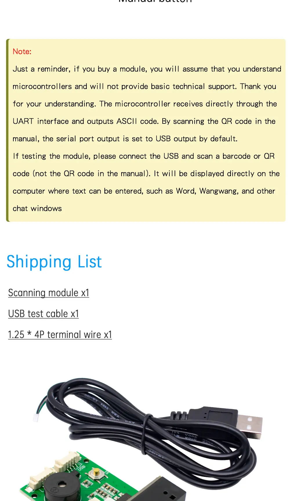 GM67 1D/2D USB UART Barcode Scanner QR Code Scanner Module Reader