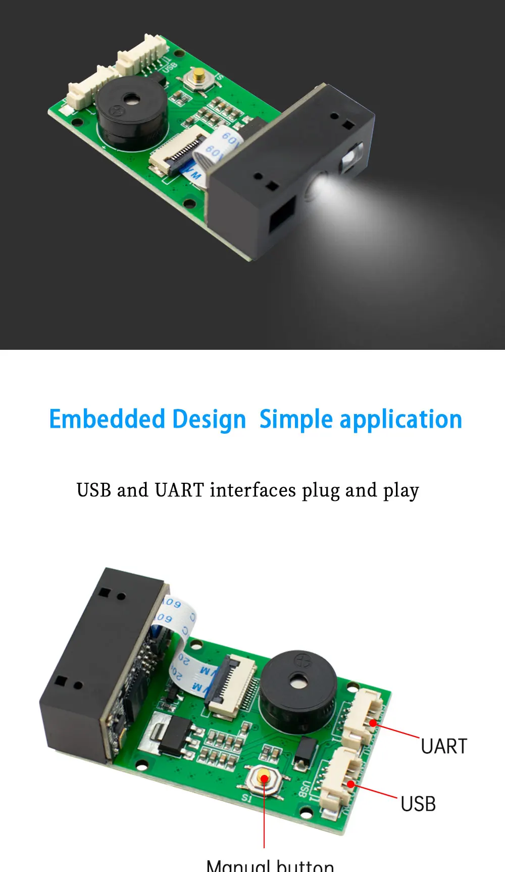 GM67 1D/2D USB UART Barcode Scanner QR Code Scanner Module Reader