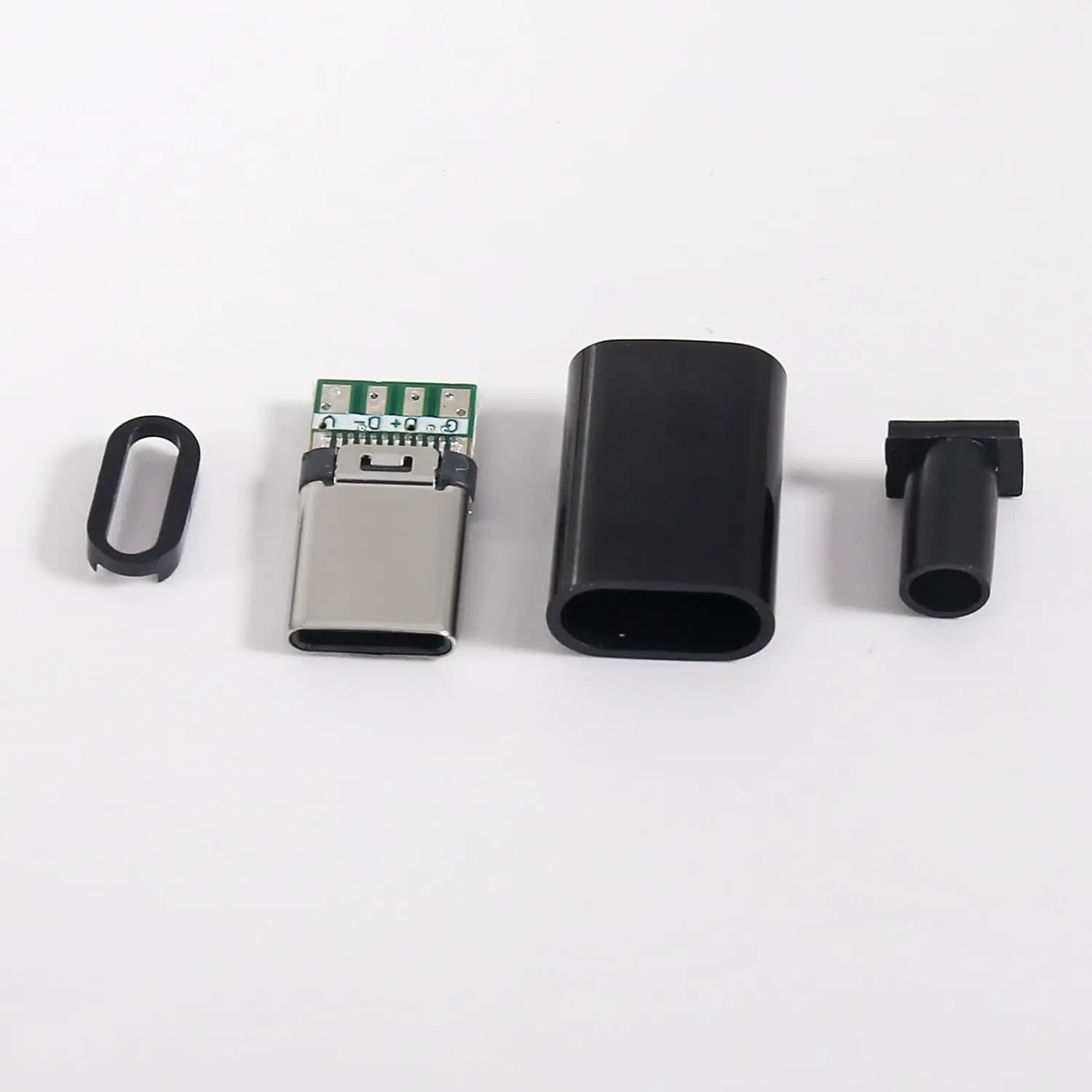 10 Pack USB C Connector - USB 3.1 Male Plug Port Type C Connector for Cable Repair - Solder Adapter with PCB Board black