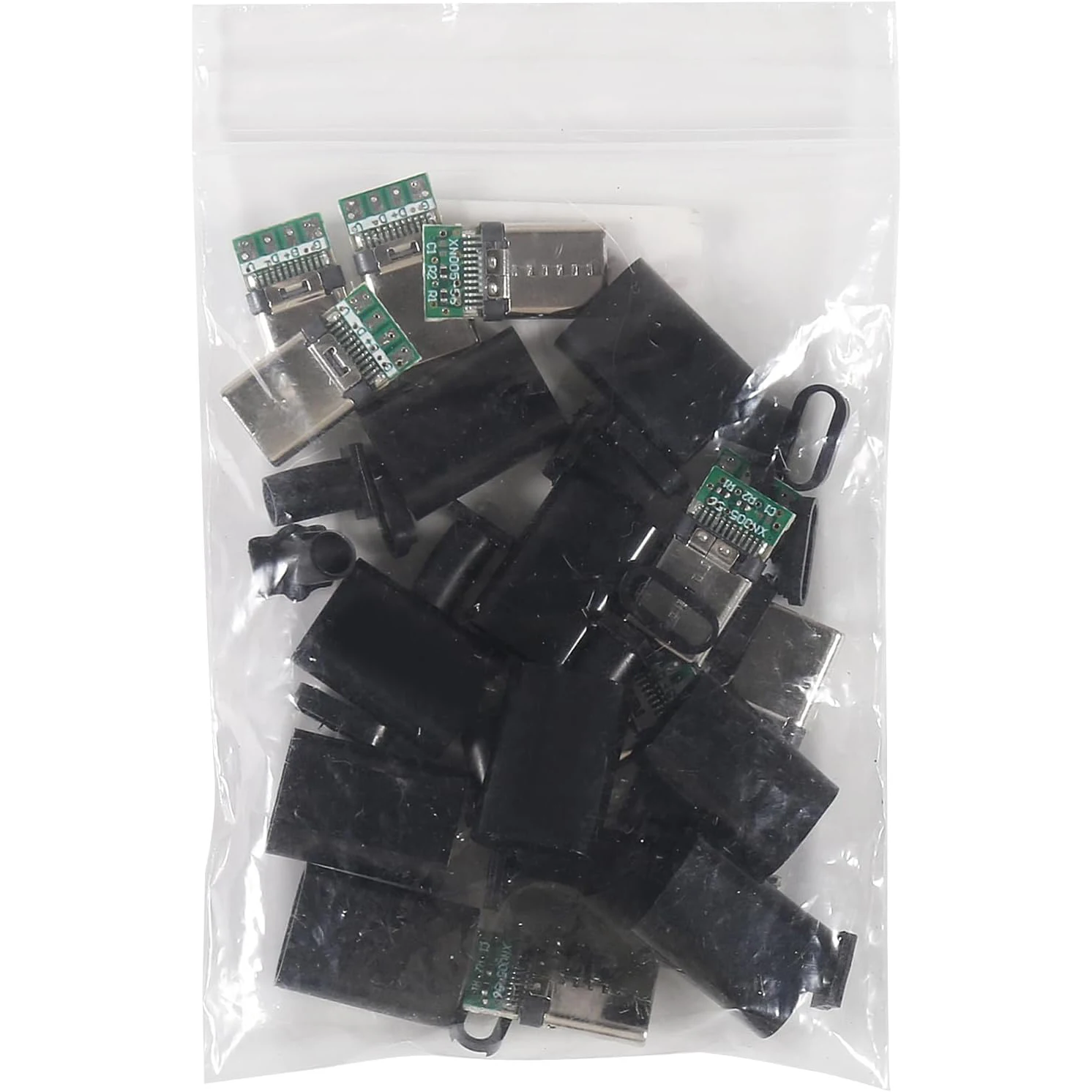 10 Pack USB C Connector - USB 3.1 Male Plug Port Type C Connector for Cable Repair - Solder Adapter with PCB Board black
