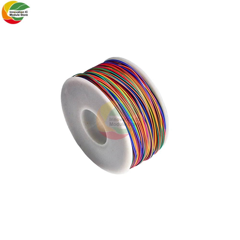 250M 30 AWG 8-Wire 0.25mm B-30-1000 UL1423 Colored Insulation Cable Copper Core Test Wrapping Wire Tinned Copper Solid Wire Line