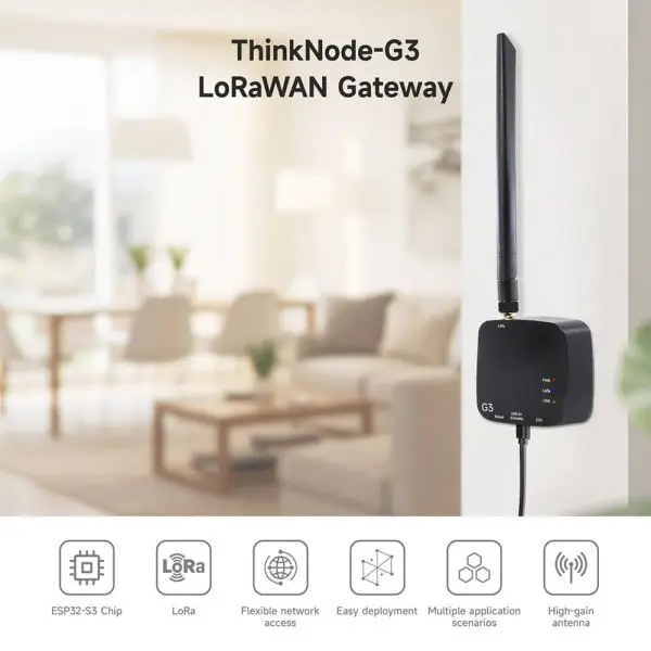 Elecrow ThinkNode G3 LoRaWAN Gateway Single Channel Powered By ESP32-S3 Support WiFi/ Ethernet Support Remote Firmware Upgrades