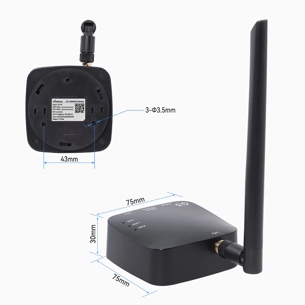 Elecrow ThinkNode G3 LoRaWAN Gateway Single Channel Powered By ESP32-S3 Support WiFi/ Ethernet Support Remote Firmware Upgrades