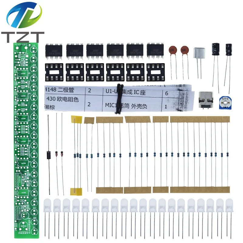USB Audio Spectrum Lamp Kit LED Car Volume Level Indicator Music Audio Display Board DIY KIT