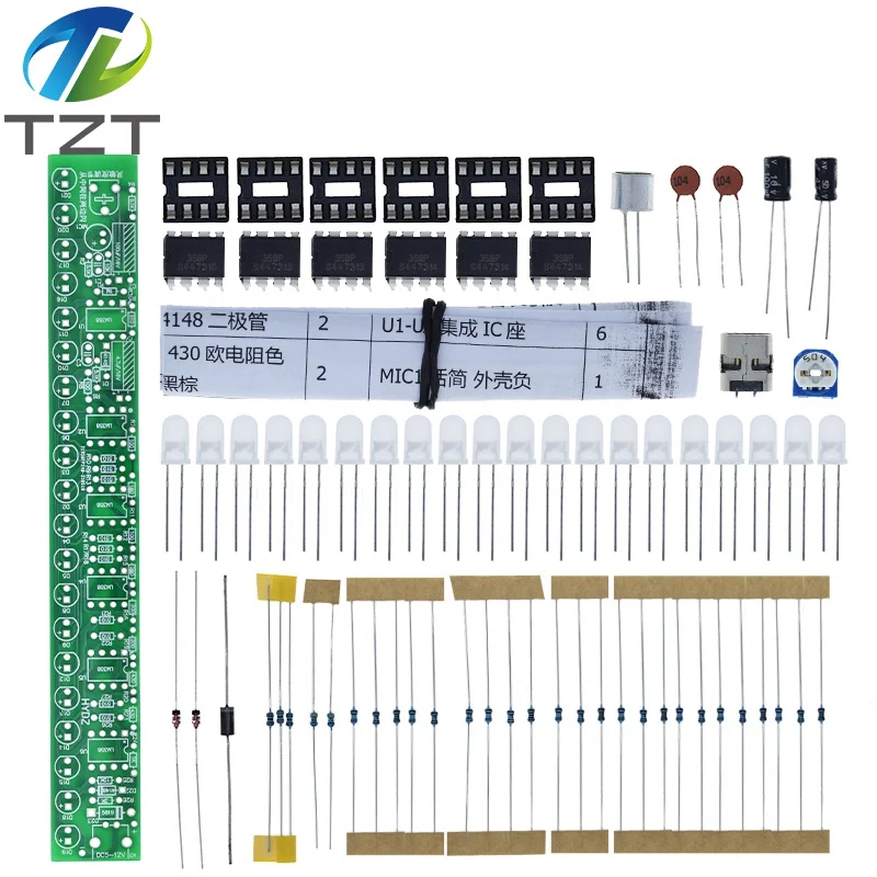USB Audio Spectrum Lamp Kit LED Car Volume Level Indicator Music Audio Display Board DIY KIT
