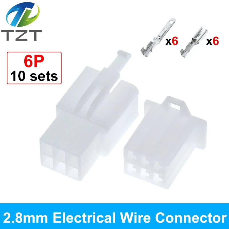 10set 2.8mm 2/3/4/6/9 Pin Automotive 2.8 Electrical Wire Connector Male Female Terminal-Block Cable Plug Kits
