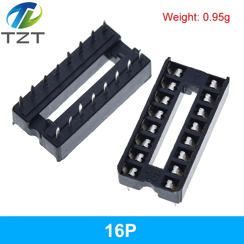 10pcs TZT IC Seat 6P/8P/14P/16P/18P/20P/24P/28P DIP IC Sockets Adaptor Solder Type 28 pin Narrow Body DIP Sockets MCU Seat