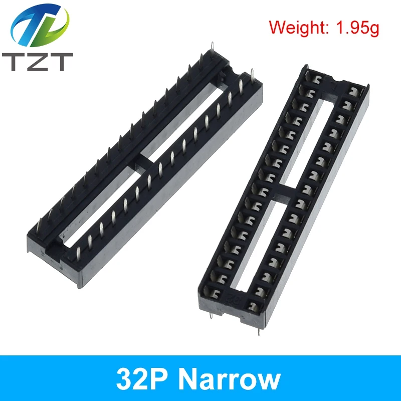 10pcs TZT IC Seat 6P/8P/14P/16P/18P/20P/24P/28P DIP IC Sockets Adaptor Solder Type 28 pin Narrow Body DIP Sockets MCU Seat