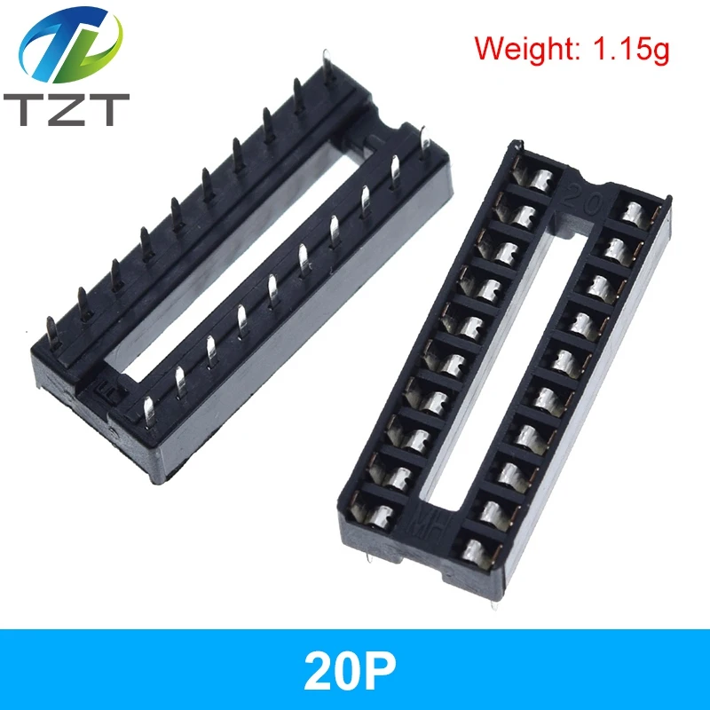 10pcs TZT IC Seat 6P/8P/14P/16P/18P/20P/24P/28P DIP IC Sockets Adaptor Solder Type 28 pin Narrow Body DIP Sockets MCU Seat