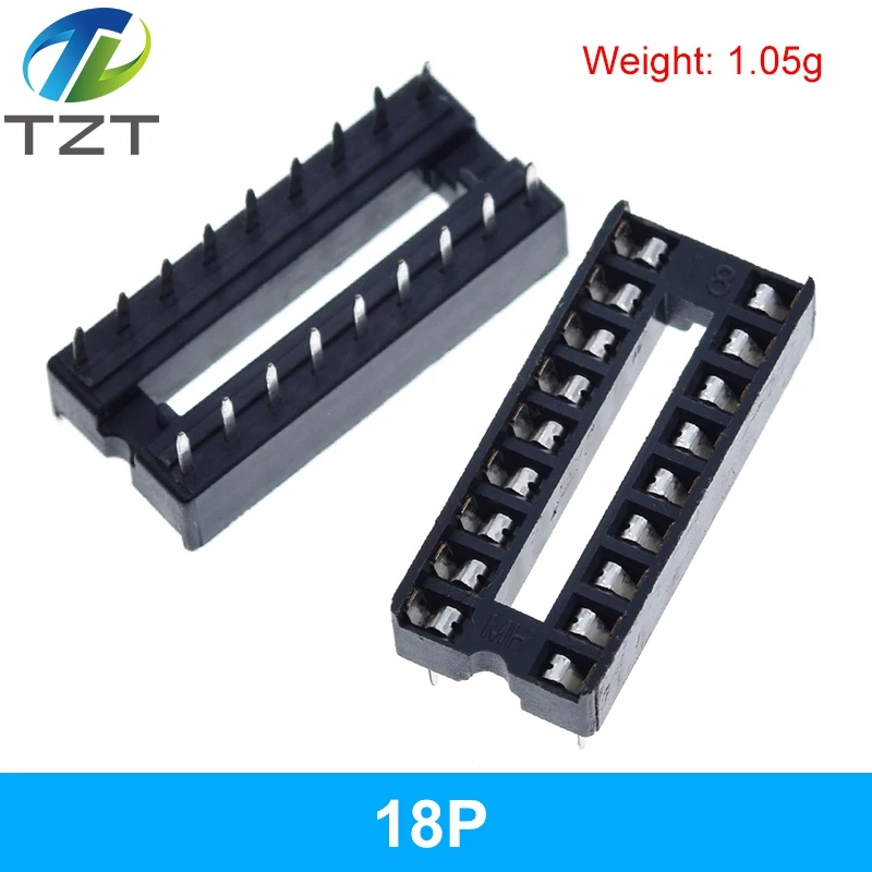 10pcs TZT IC Seat 6P/8P/14P/16P/18P/20P/24P/28P DIP IC Sockets Adaptor Solder Type 28 pin Narrow Body DIP Sockets MCU Seat