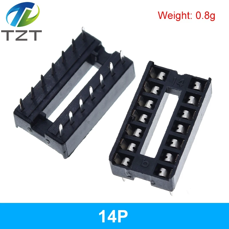 10pcs TZT IC Seat 6P/8P/14P/16P/18P/20P/24P/28P DIP IC Sockets Adaptor Solder Type 28 pin Narrow Body DIP Sockets MCU Seat
