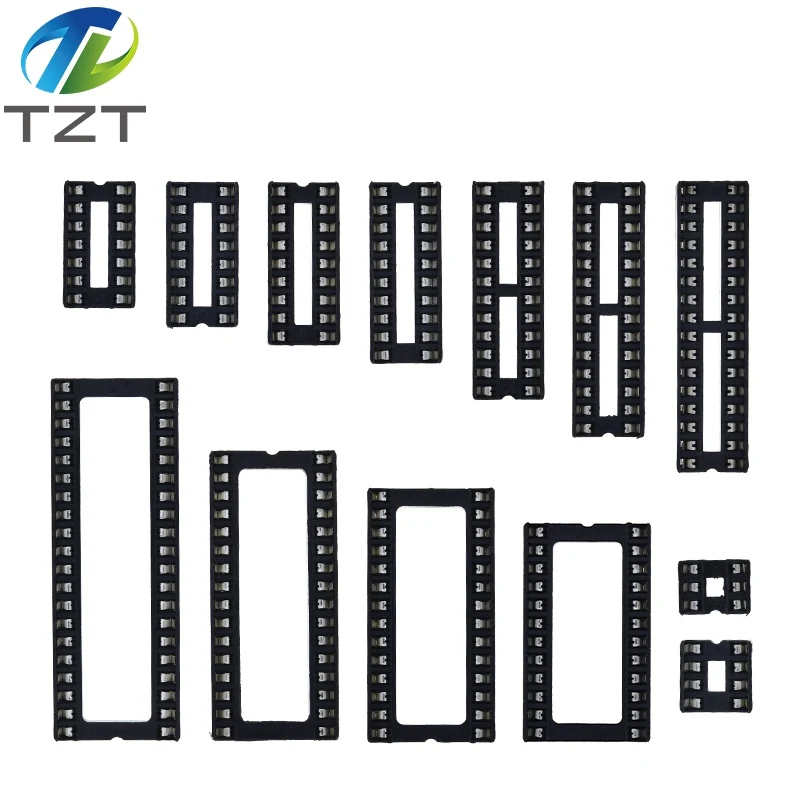 10pcs TZT IC Seat 6P/8P/14P/16P/18P/20P/24P/28P DIP IC Sockets Adaptor Solder Type 28 pin Narrow Body DIP Sockets MCU Seat