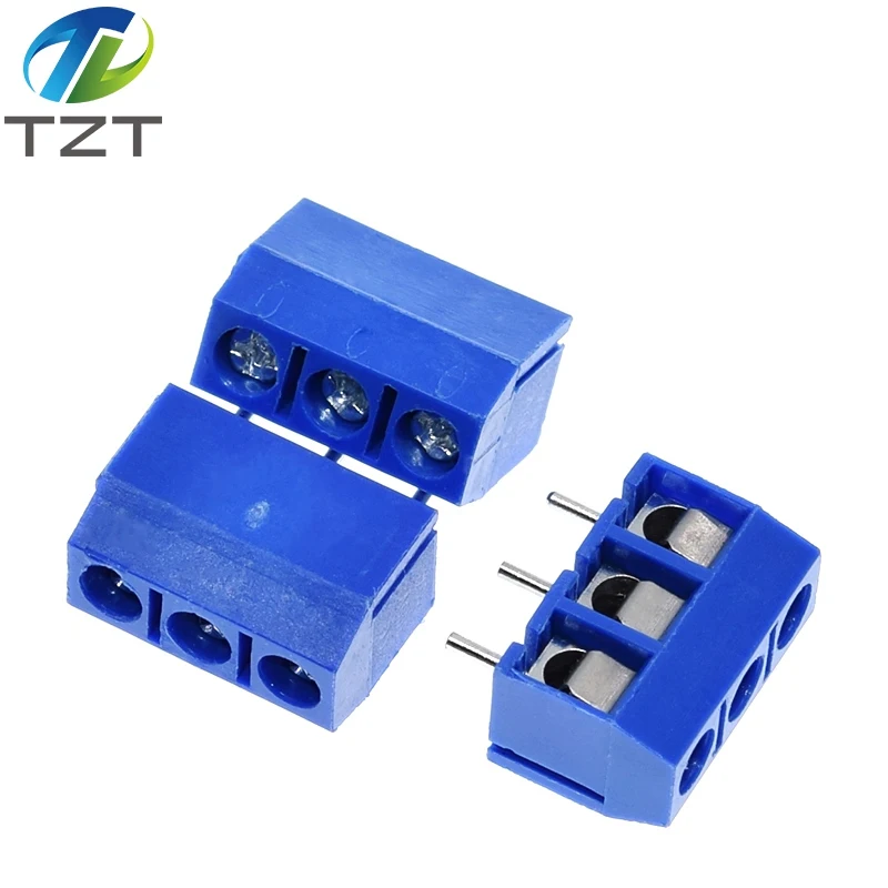 10pcs KF301-3P 301-3P 3P 3 Pin Plug-in Screw Terminal-Block Connector 5.08mm Pitch 2 Pin Screw Terminal-Block 5.08-301-3P