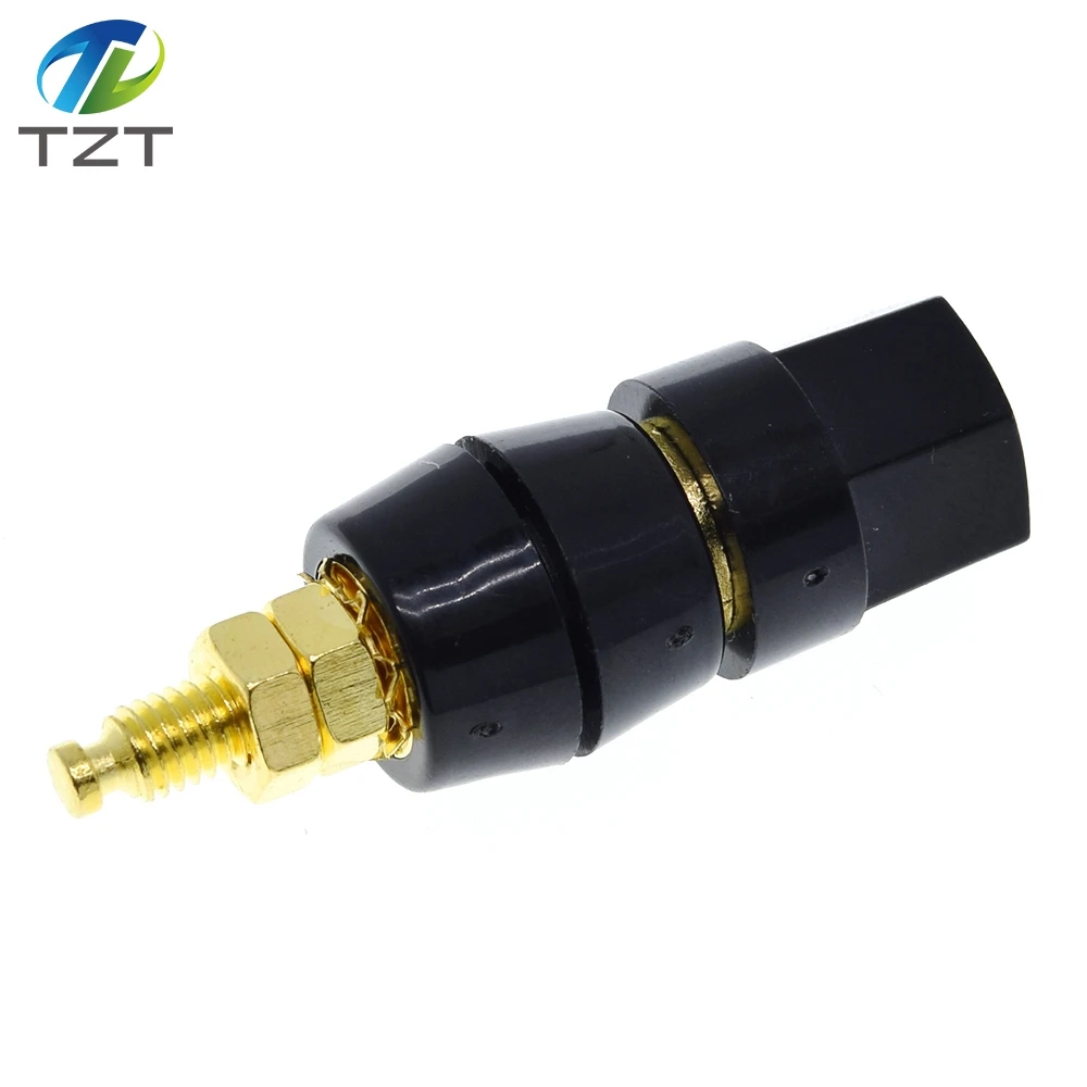 TZT 1pair(black+red) Red Black Connector Amplifier Binding Post Banana Speaker Plug Jack Adapter Socket