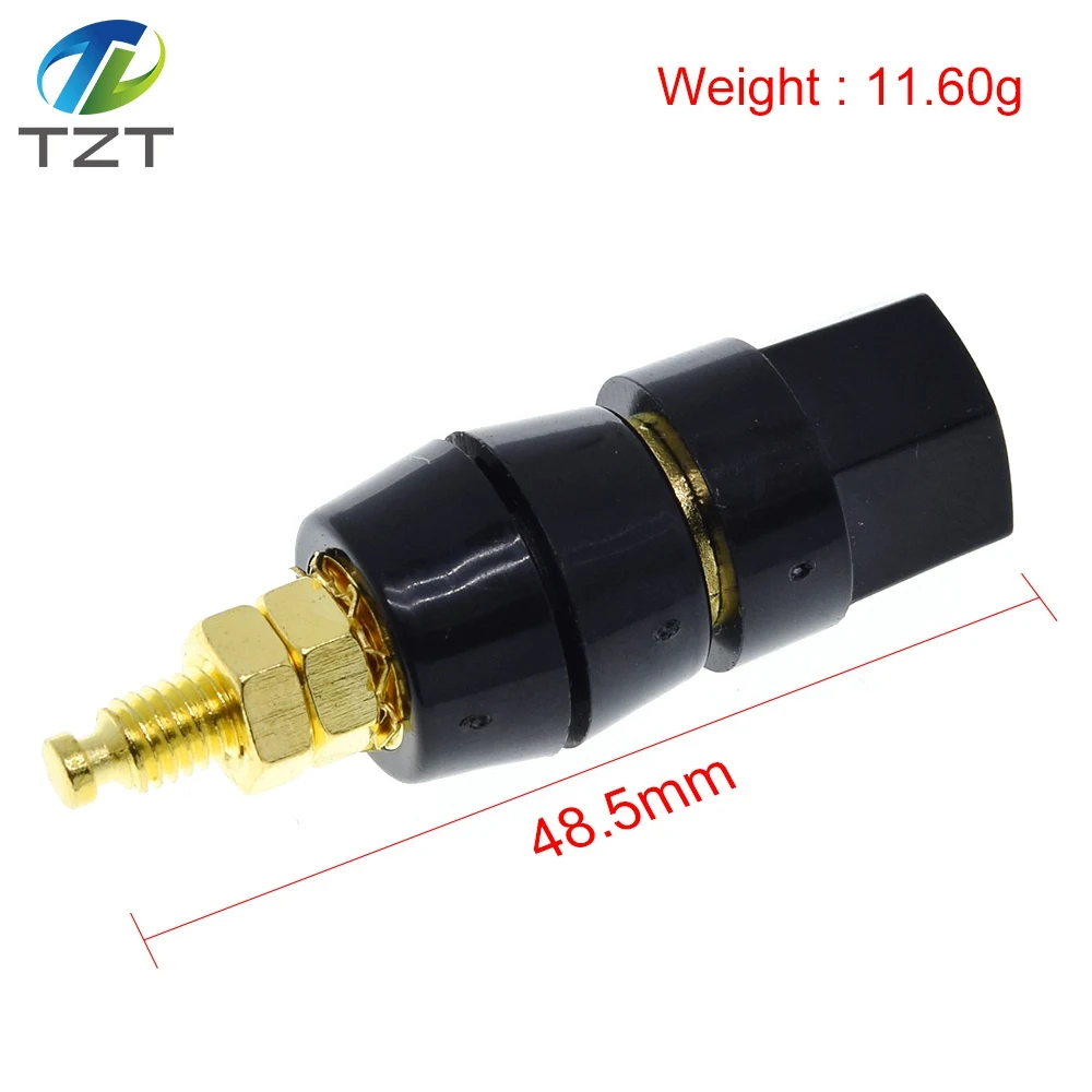 TZT 1pair(black+red) Red Black Connector Amplifier Binding Post Banana Speaker Plug Jack Adapter Socket