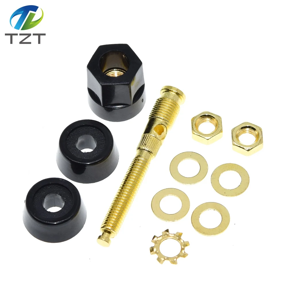 TZT 1pair(black+red) Red Black Connector Amplifier Binding Post Banana Speaker Plug Jack Adapter Socket