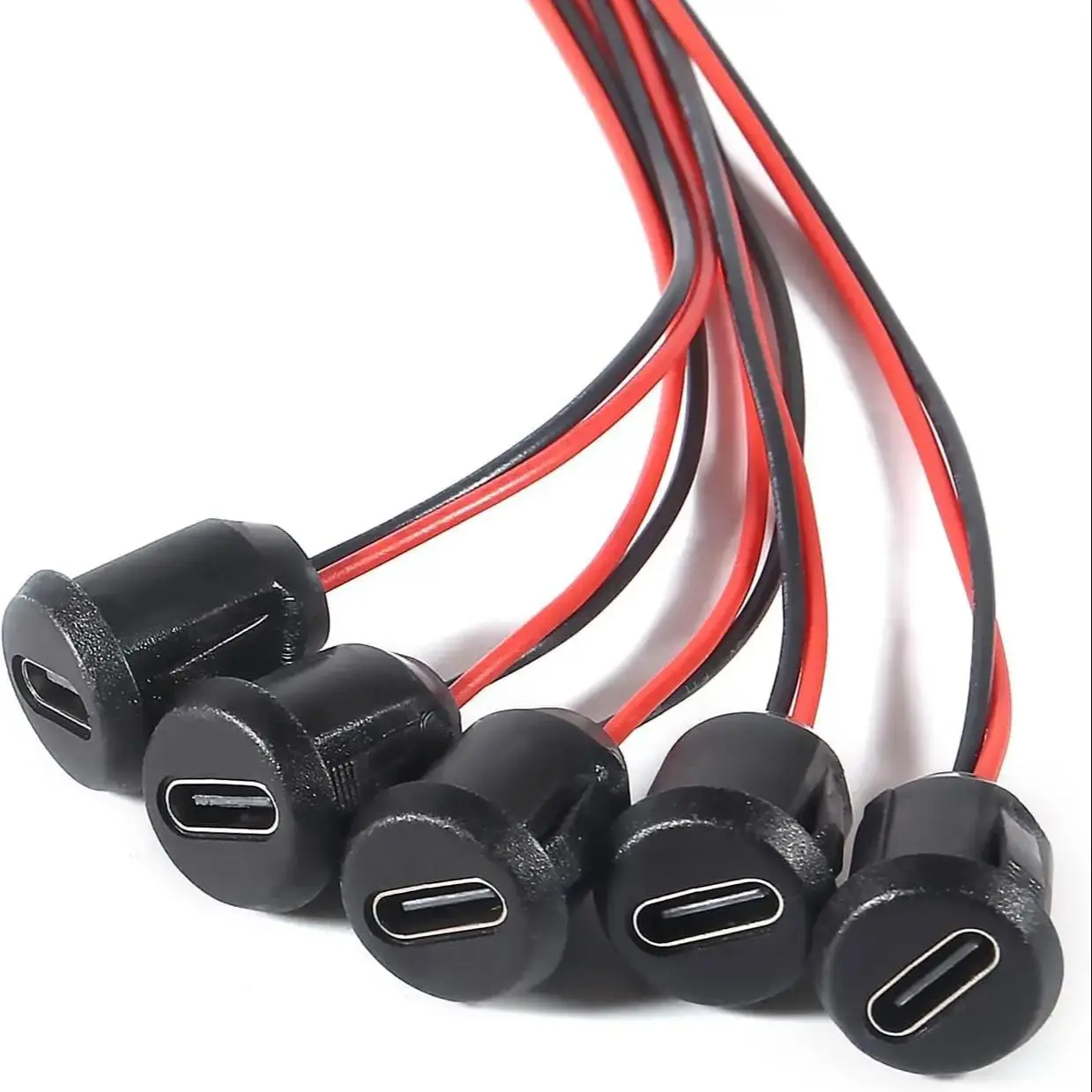 15pcs Type-C Male Chassis 2P Direct Crimp Data Connector Jack Waterproof High Current USB-C Charger Plug