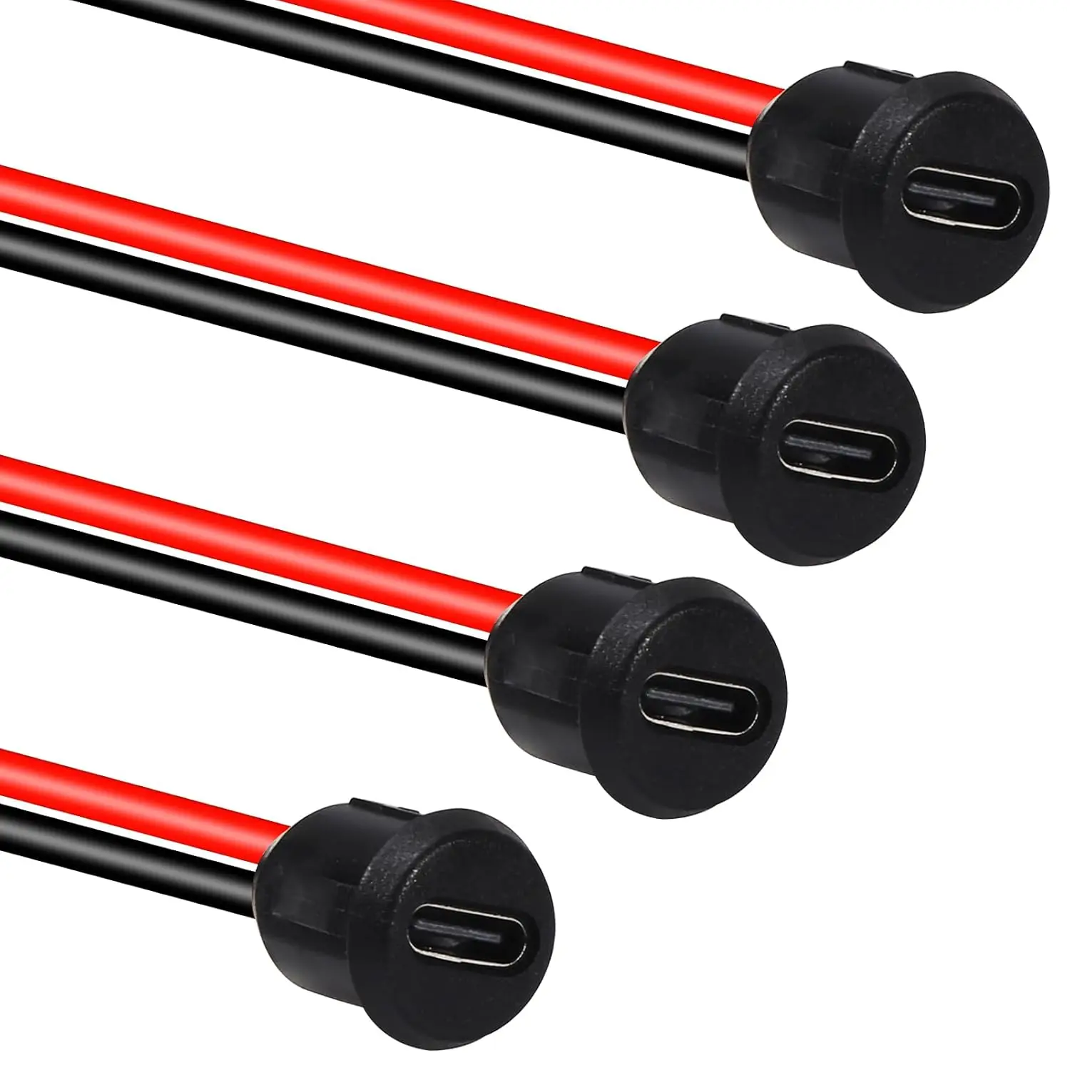15pcs Type-C Male Chassis 2P Direct Crimp Data Connector Jack Waterproof High Current USB-C Charger Plug