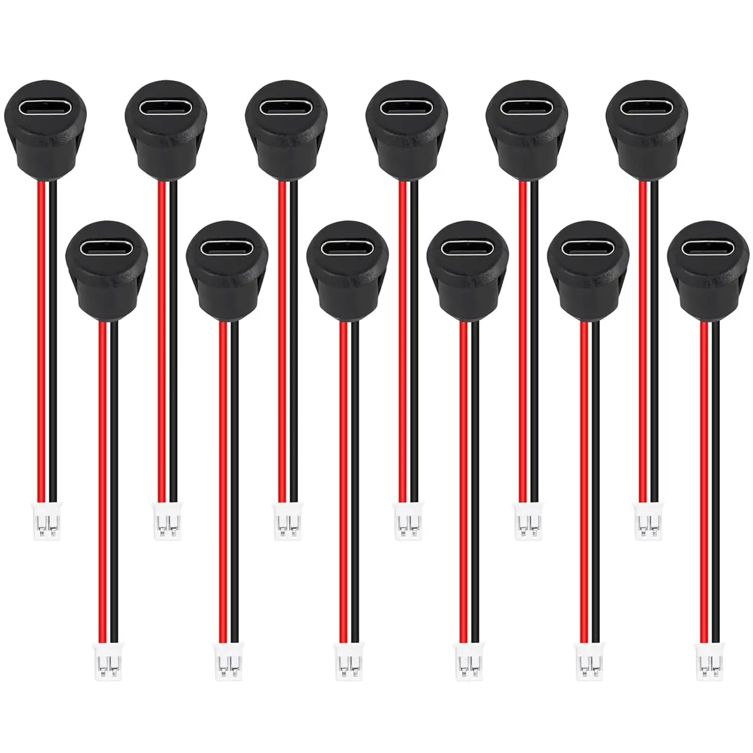 15pcs Type-C Male Chassis 2P Direct Crimp Data Connector Jack Waterproof High Current USB-C Charger Plug