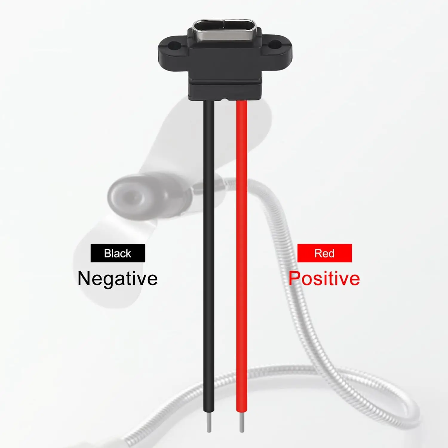10PCS Female Socket USB-C Plug Type-C 2 Pin Connector USB Connector Type-C Female Chassis 2P Waterproof USB Female Socket