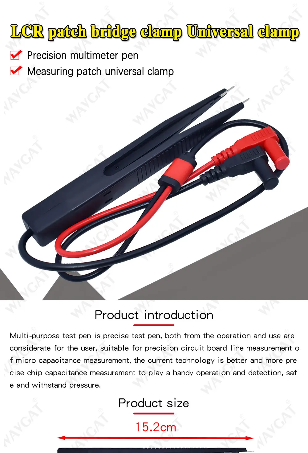 LIZAO SMD SMT Chip Test Clip Lead Probe Digital Multimeter Meter Tweezer Capacitor Resistance tweezers