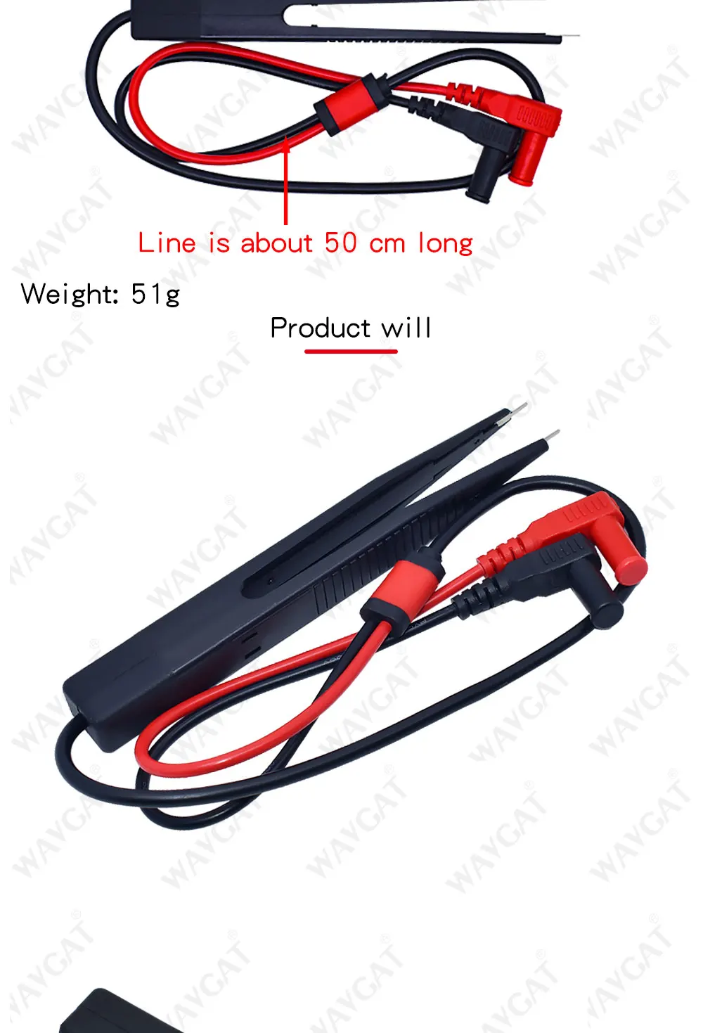 LIZAO SMD SMT Chip Test Clip Lead Probe Digital Multimeter Meter Tweezer Capacitor Resistance tweezers
