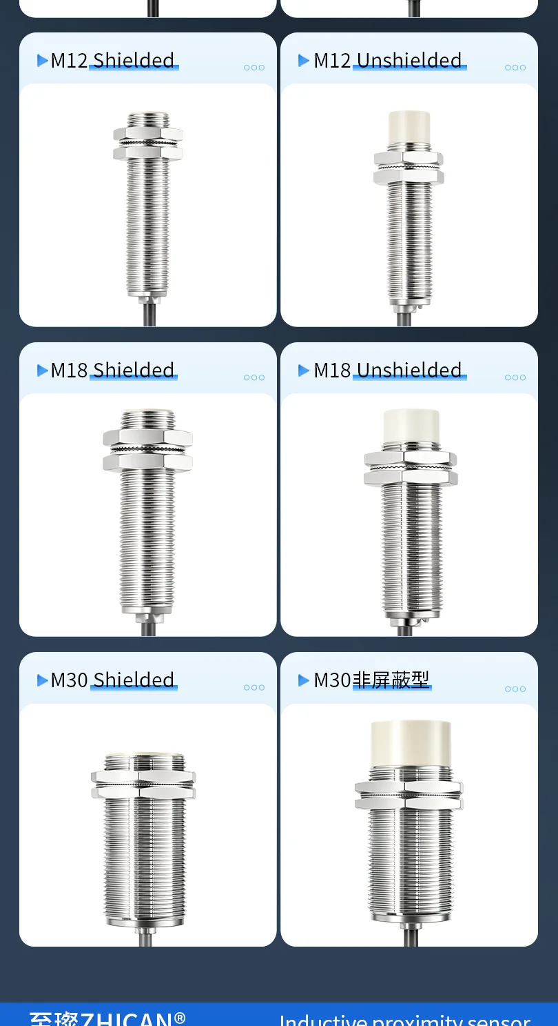 ZHICAN E2B M8 Long Range Inductive Proximity Sensor 6mm NPN PNP NO NC 3 Wire DC24V Industrial Metal Detection