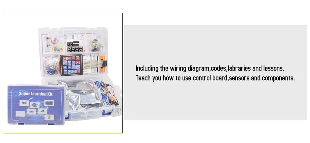 NEW Upgraded Super Starter kit for Arduino R3 CH340 - R3 Breadboard / Step Motor / SG90 Servo / 1602 LCD / jumper Wire