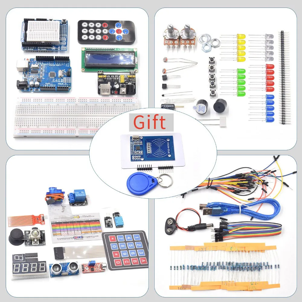 NEW Upgraded Super Starter kit for Arduino R3 CH340 - R3 Breadboard / Step Motor / SG90 Servo / 1602 LCD / jumper Wire
