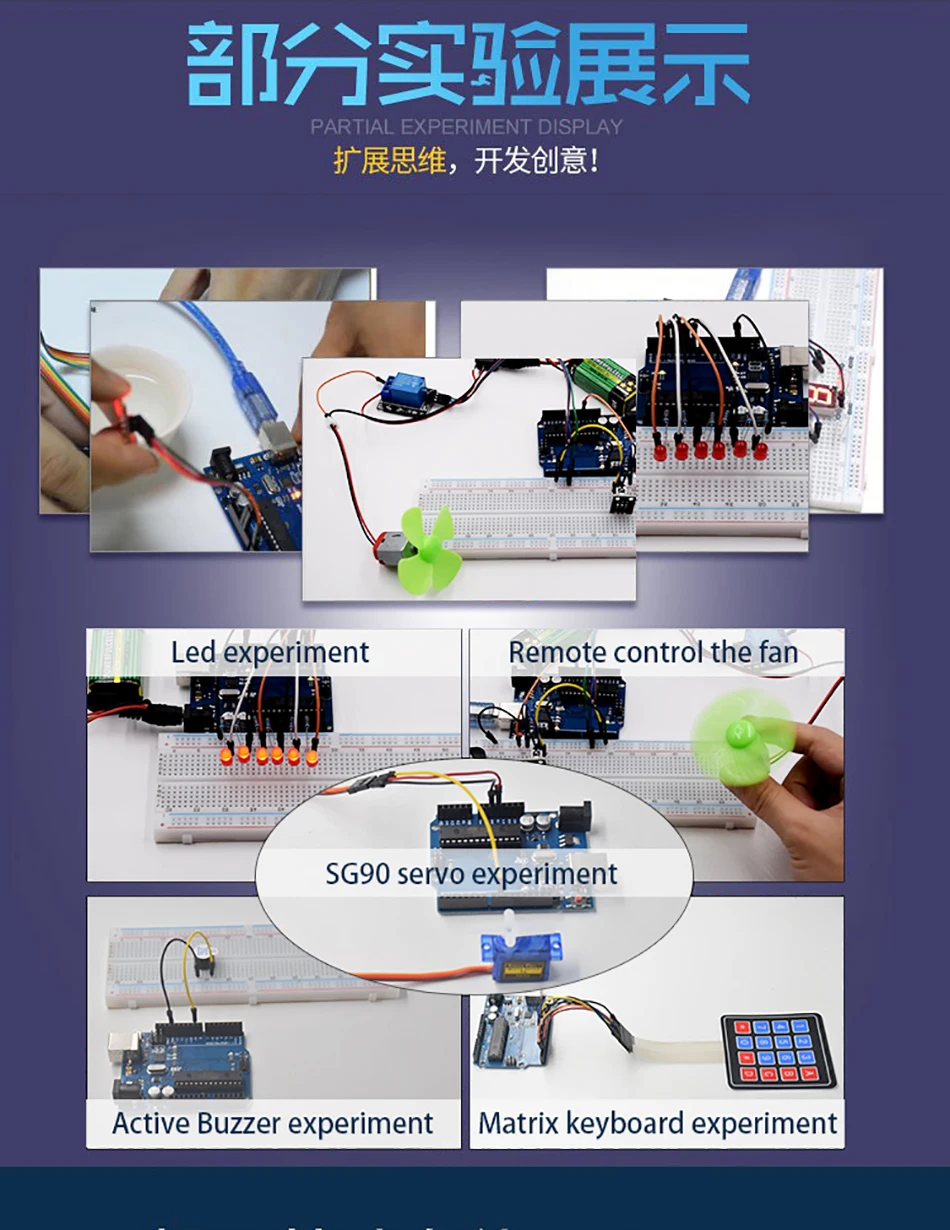 NEW Upgraded Super Starter kit for Arduino R3 CH340 - R3 Breadboard / Step Motor / SG90 Servo / 1602 LCD / jumper Wire