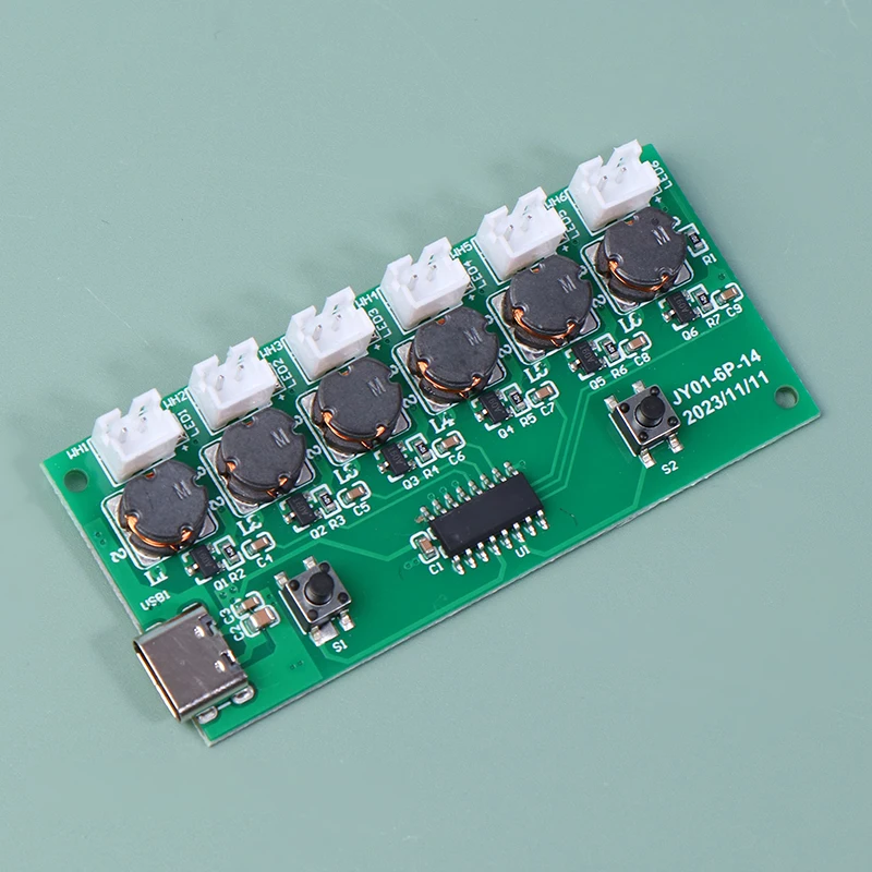 1Set Humidifier Module DIY Kit Nebulizing Control Board Ultrasonic Nebulizer Mist Driver Circuit Board Type-C Interface 6 Nozzle