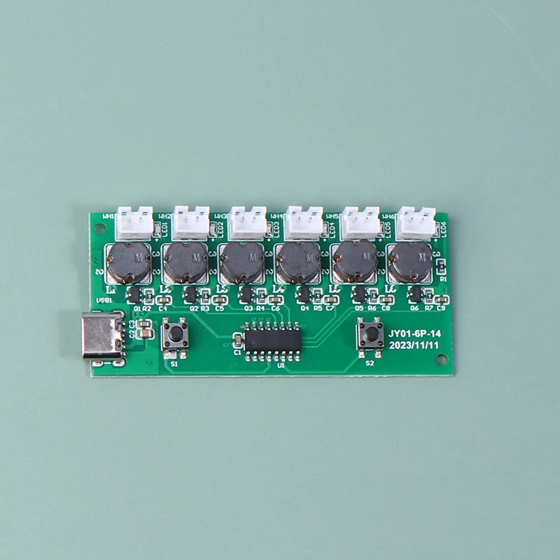 1Set Humidifier Module DIY Kit Nebulizing Control Board Ultrasonic Nebulizer Mist Driver Circuit Board Type-C Interface 6 Nozzle