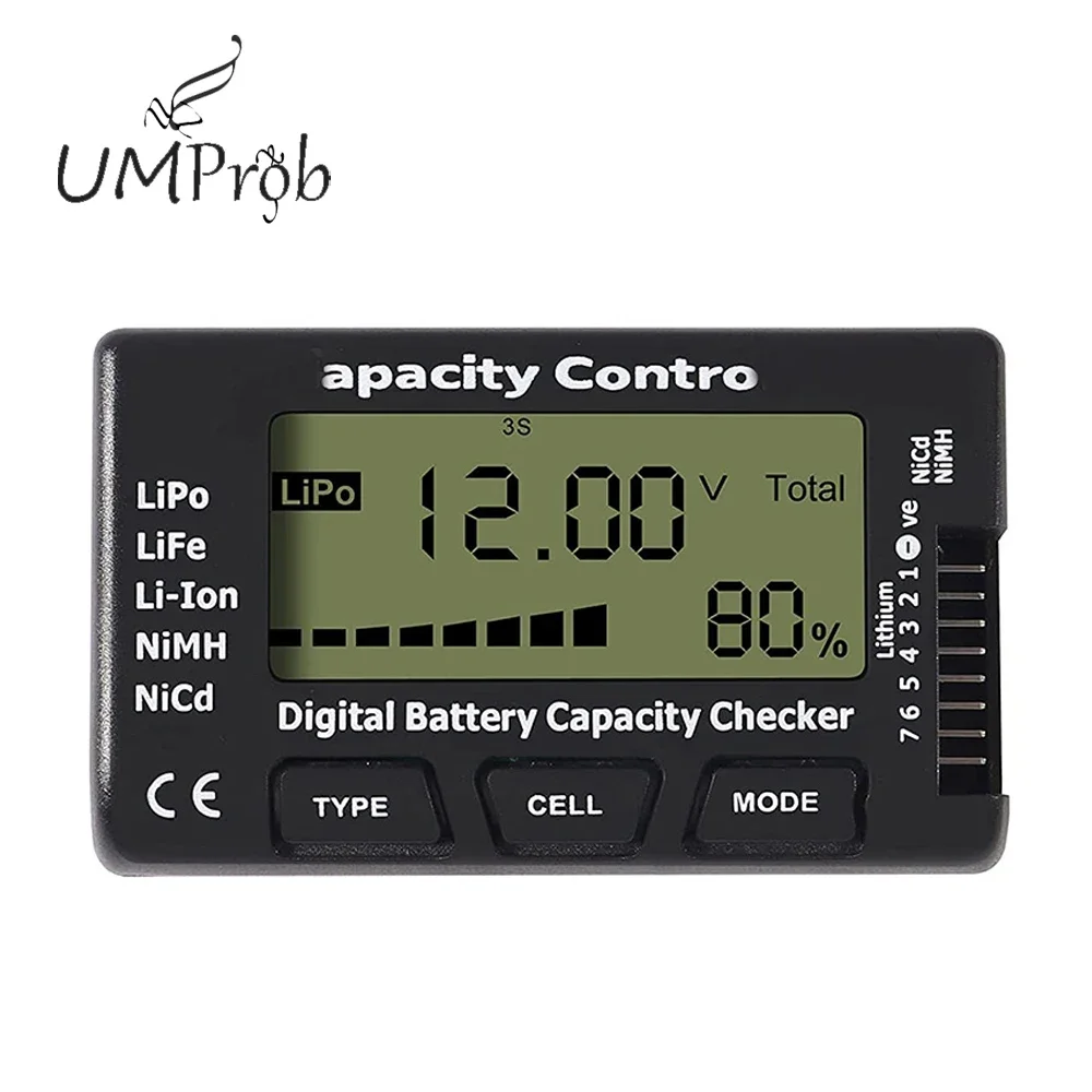 Comprobador De Capacidad De Batería Digital LCD CellMeter RC CellMeter7/CellMeter8 2-8S 4-8S Servo LiPo Li-Lon NiMH Probador De