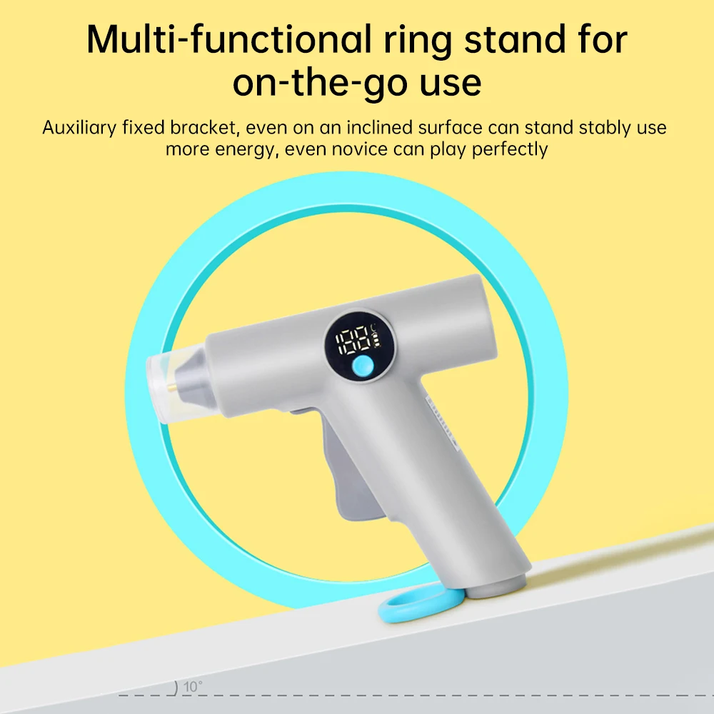25W Digital Display Wireless Lithium Electric Hot Melt Glue Gun Type C With 22pcs Glue Stick DIY Household Hand Craft Tools