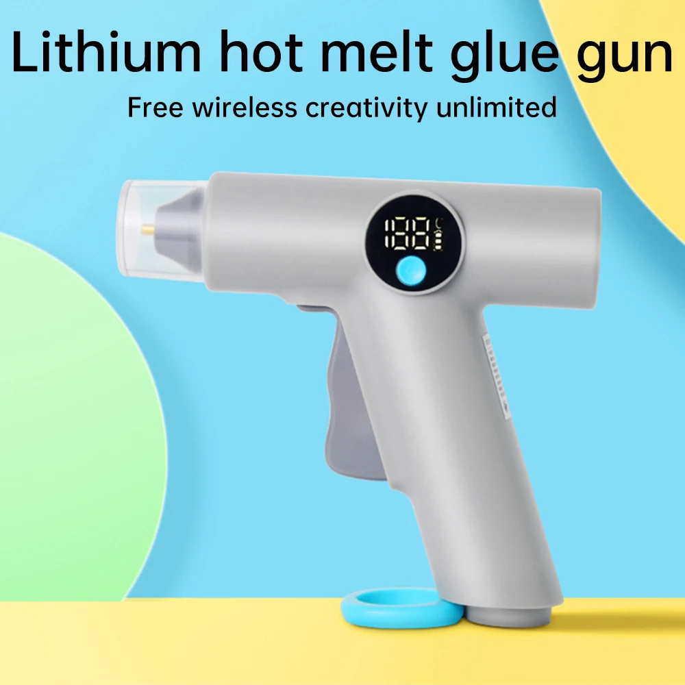 25W Digital Display Wireless Lithium Electric Hot Melt Glue Gun Type C With 22pcs Glue Stick DIY Household Hand Craft Tools